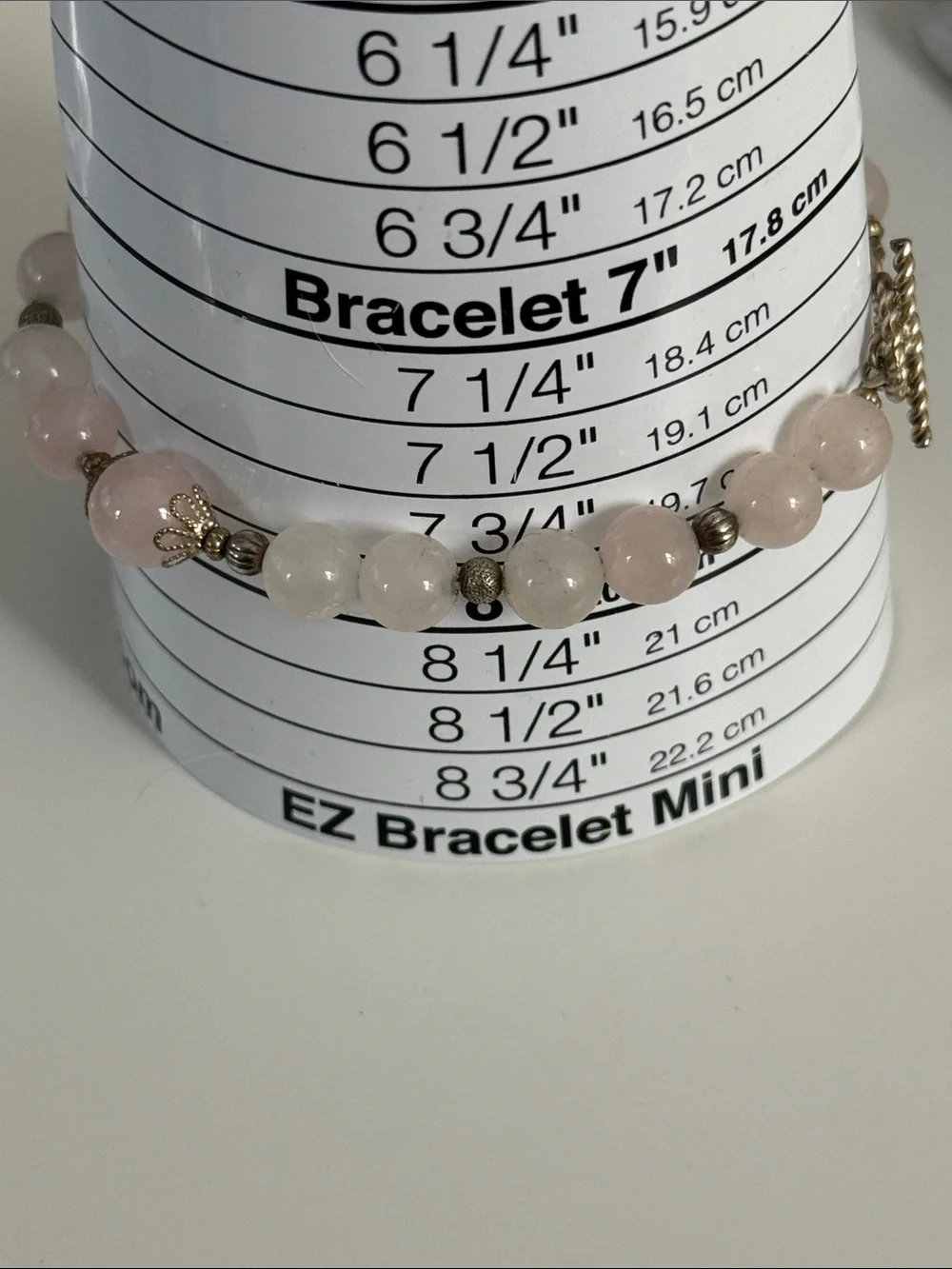 Rose Quartz Beaded Bracelet - Elegant Pink Women's Jewelry untested metal